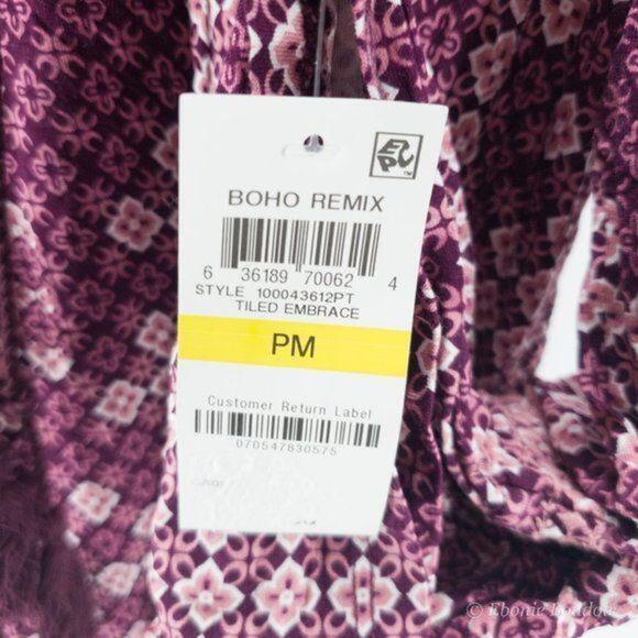 Style & Co Printed Embroidered Peasant Top Tiled Embrace PM - Picture 7 of 8